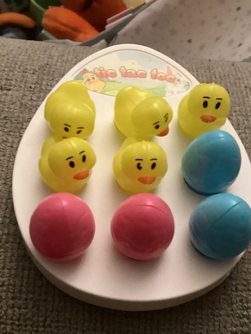 Kids Chick Tic Tac Toe Game - Yellow, Pink & Blue